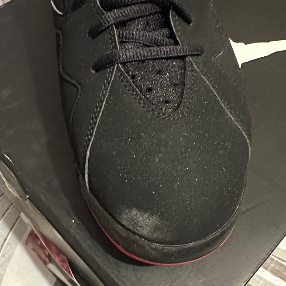 Jordan Air 7 Black and Violet Athletic Shoes - Picture 3 of 13
